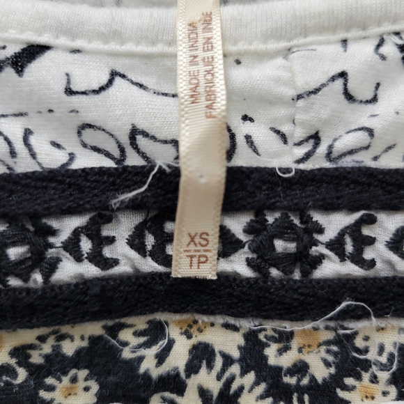 Free People Women's Tripoli Top Blouse Blush Combo Size XS White Excellent Cond. - Picture 9 of 10